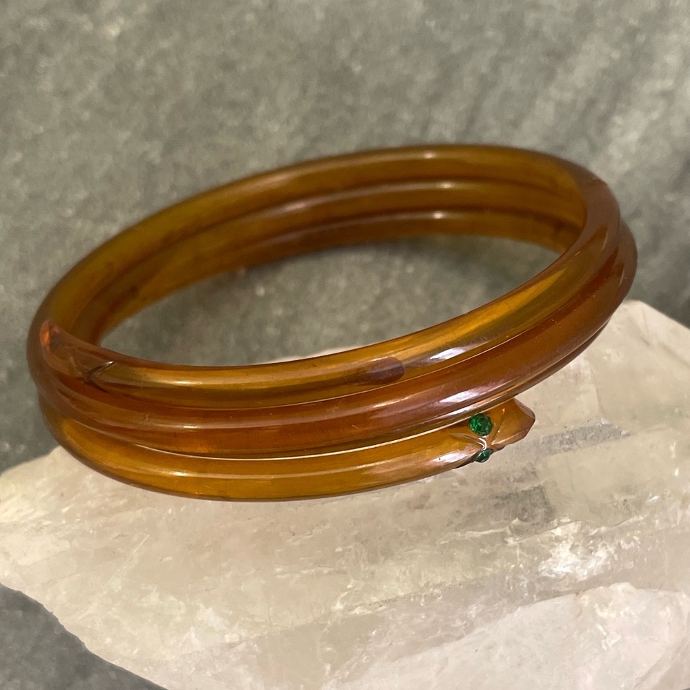 Vintage Celluloid Snake Bracelet - Picture 6 of 14